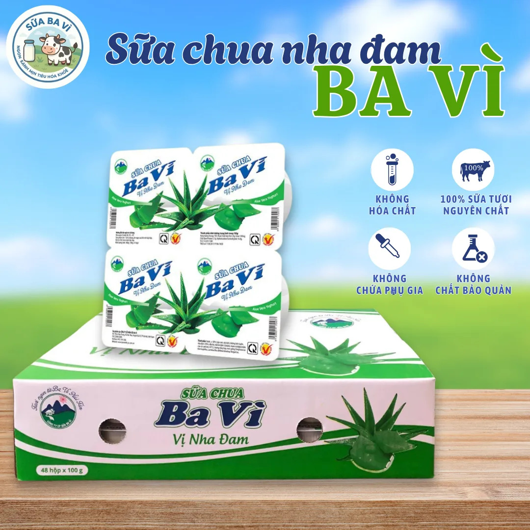 sữa chua ăn ba vì vị nha đam 100gr sữa chua ăn ba vì vị nha đam 100g